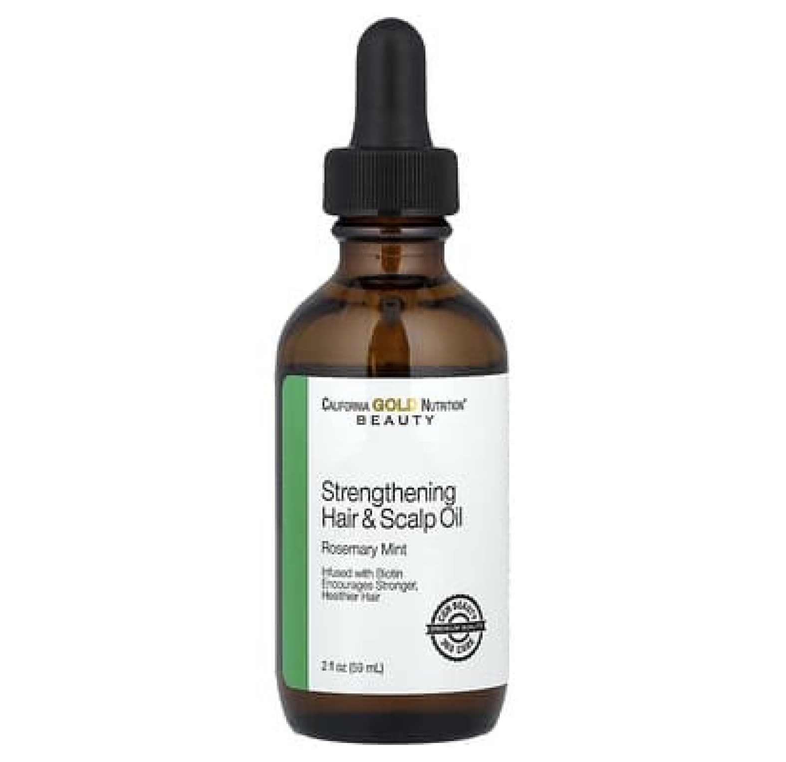 California Gold Nutrition, укрепляющее масло для волос и кожи головы, биотин, розмарин и мята, 59 мл (2 жидк. унции)