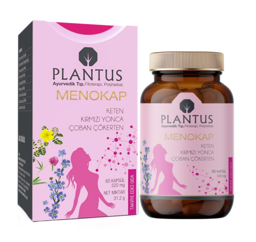 Plantus, Menokap, Комплекс витаминов для женщин  от приливов и стресса при климаксе и менопаузе, 60 капсул