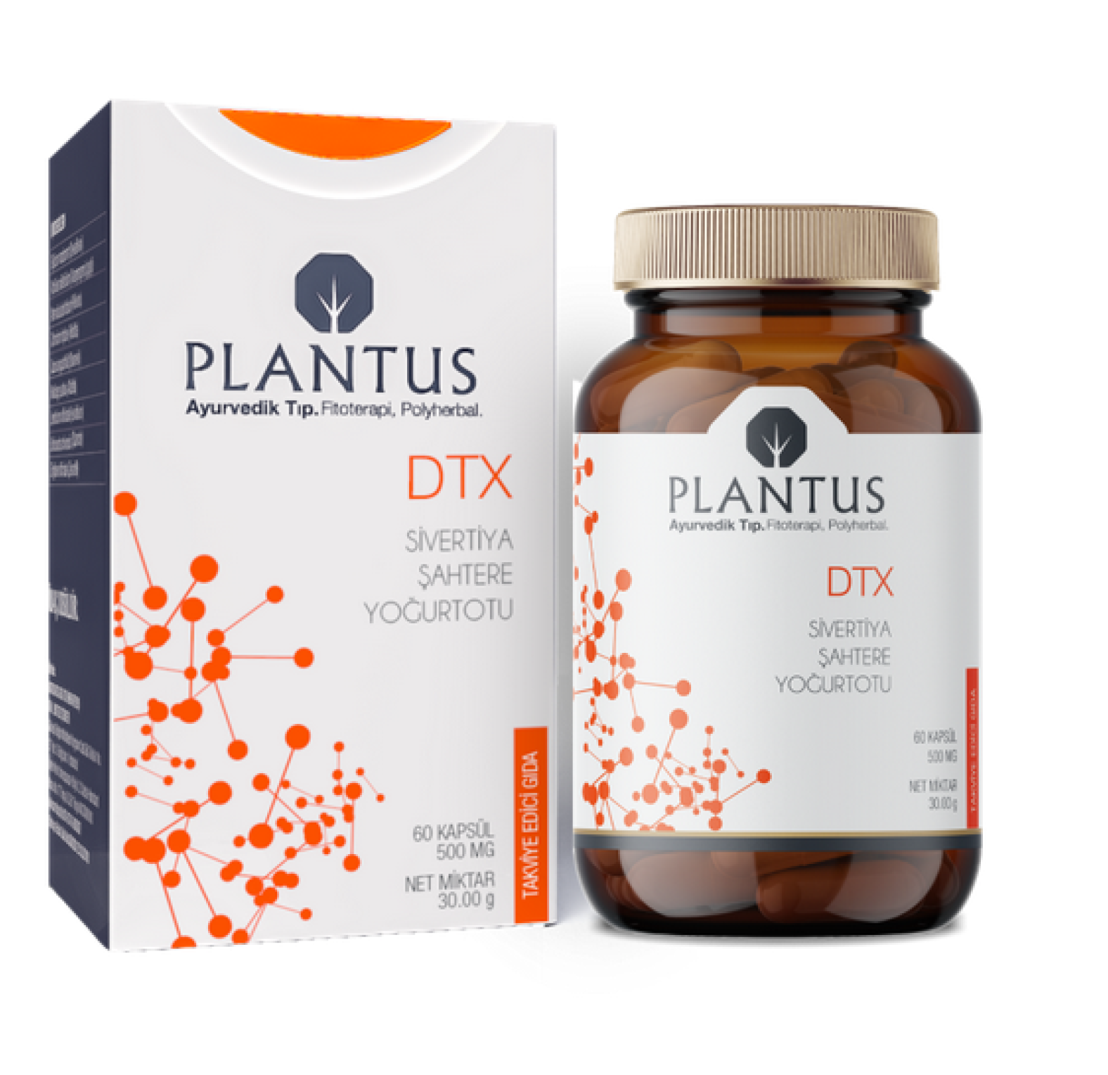 Plantus, DTX, Детокс комплекс для очищения организма, похудения, обмена веществ и ЖКТ, 60 капсул