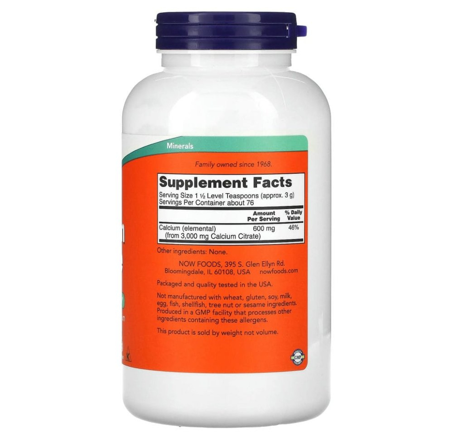 NOW Foods, цитрат кальция, чистый порошок, 227 г