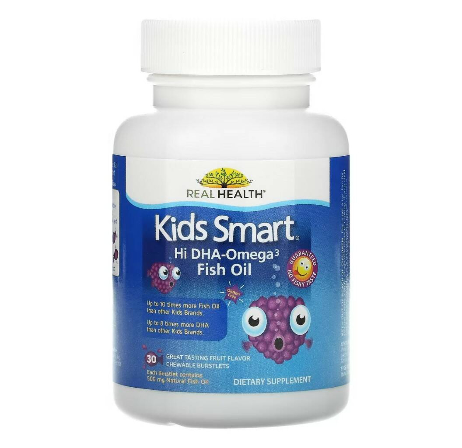Bioglan, Kids Smart, рыбий жир с омега-3 и ДГК, фруктовый вкус, 30 жевательных капсул, лопающихся во рту