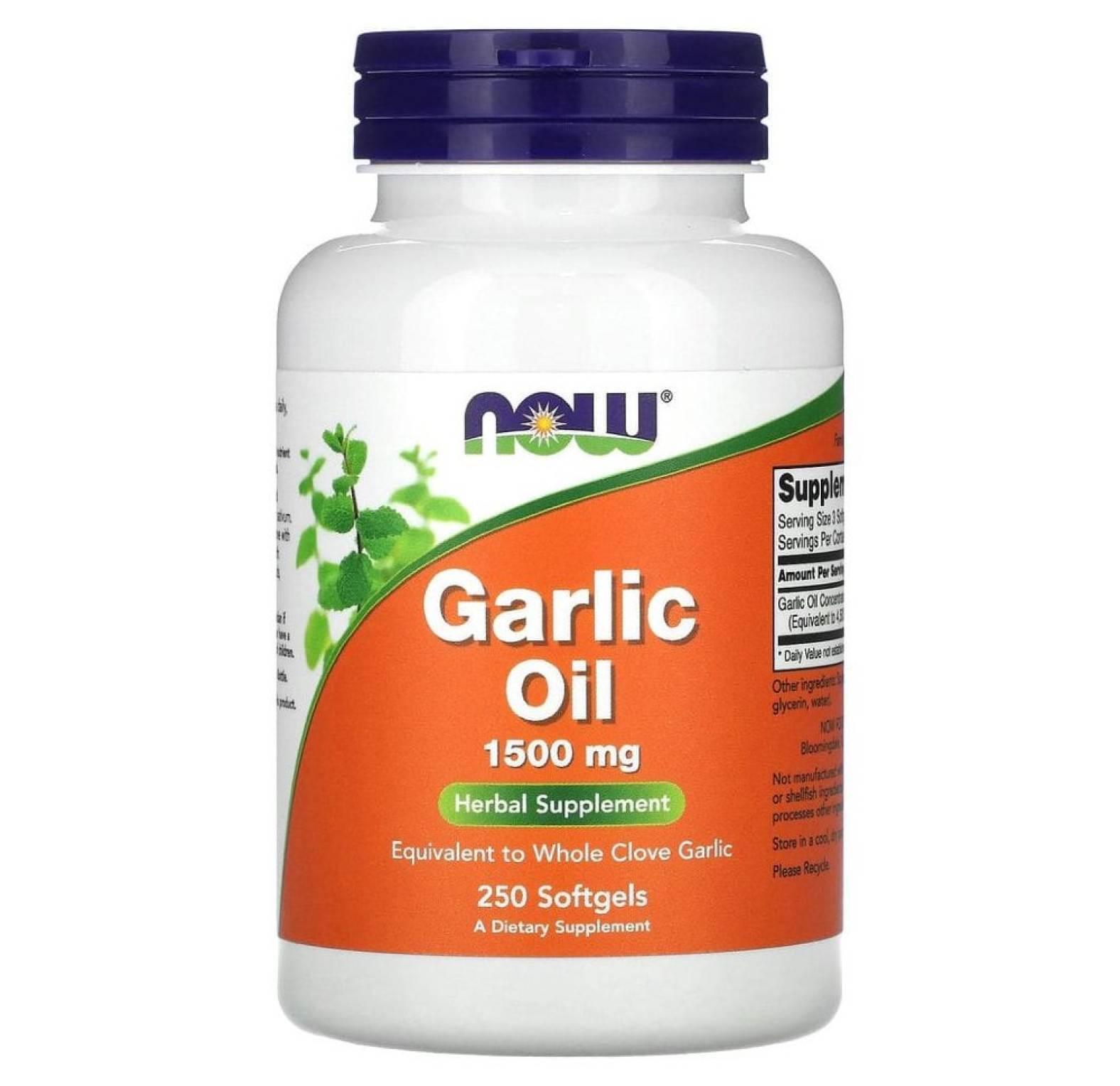 NOW Foods, чесночное масло, 1500 мг, 250 капсул