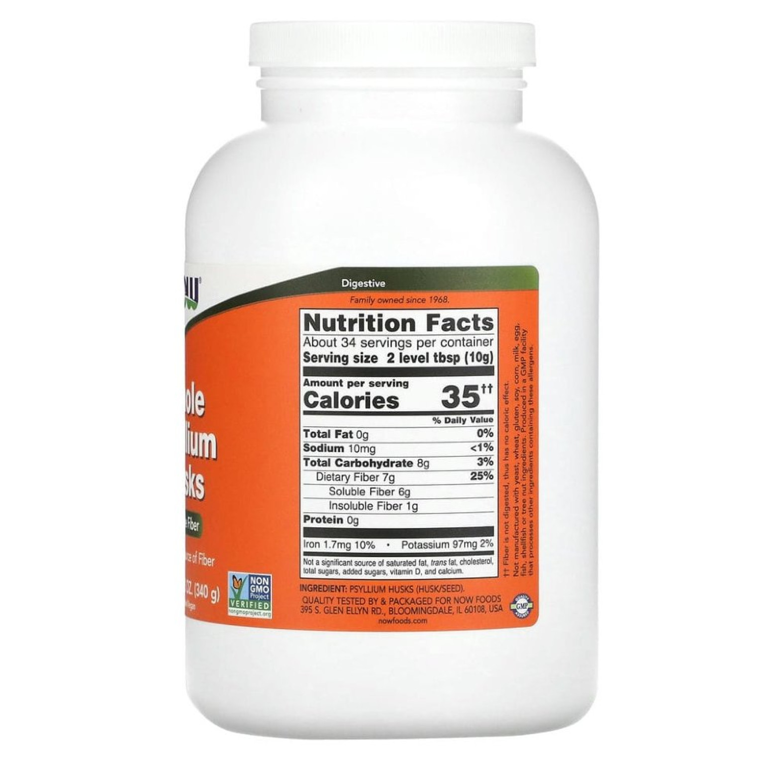 NOW Foods, шелуха семян подорожника, 340 г