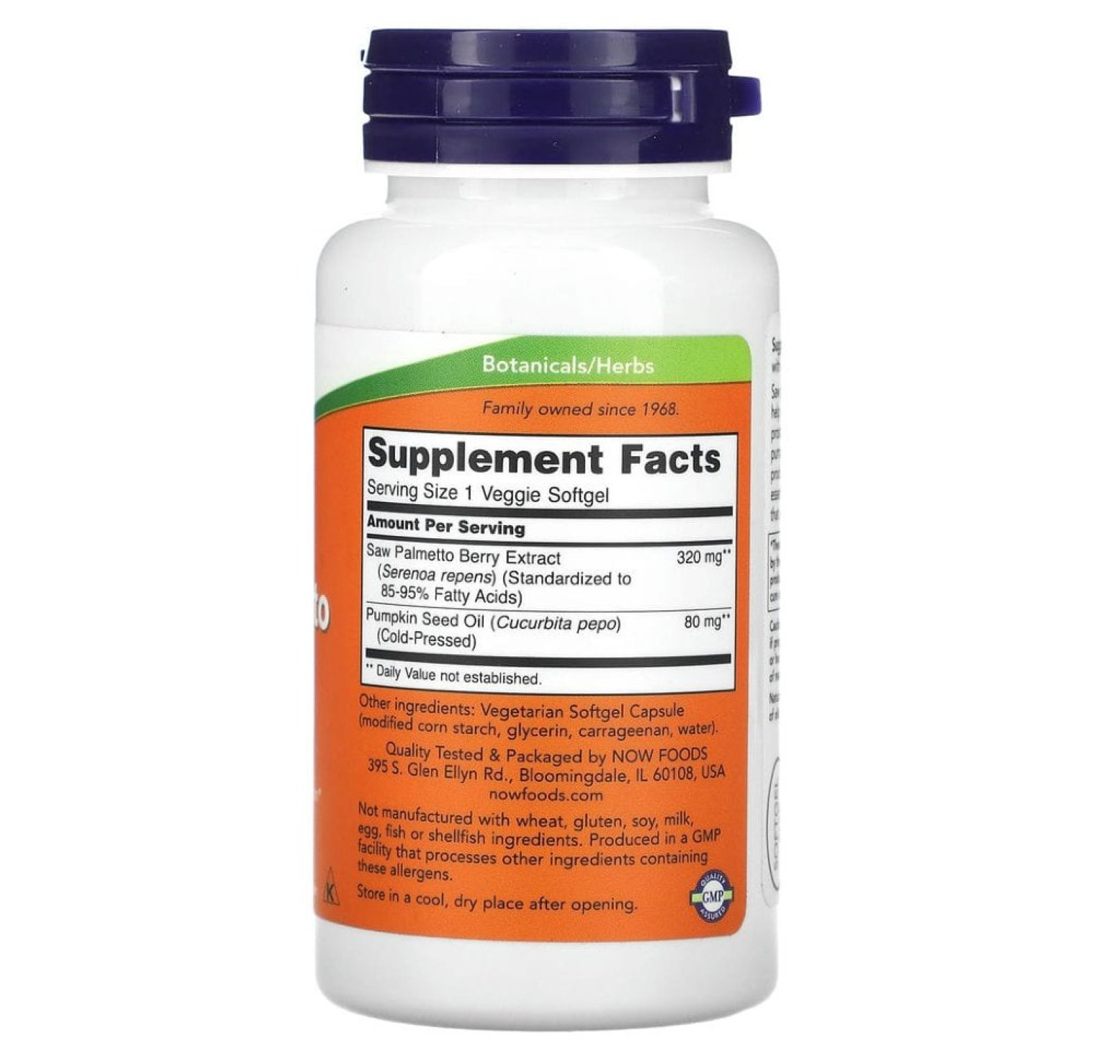 NOW Foods, экстракт серенои, мужское здоровье, 320 мг, 90 растительных капсул