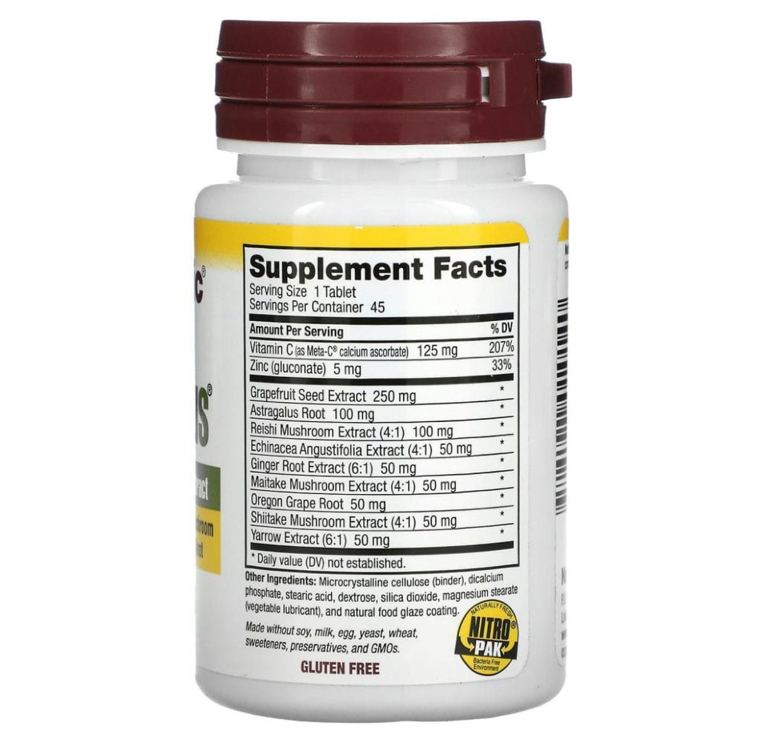 NutriBiotic, DefensePlus, максимальная сила, 45 веганских таблеток