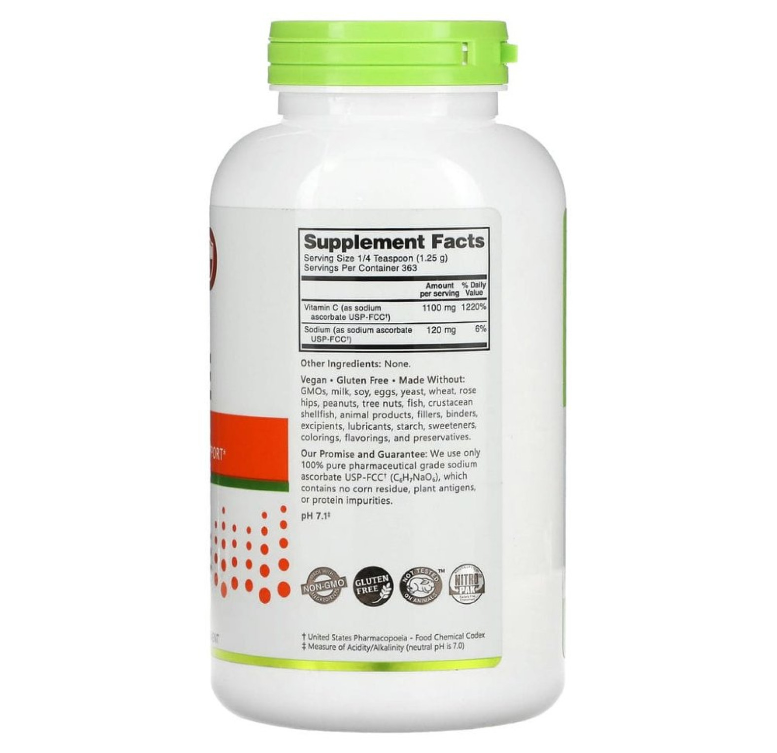 NutriBiotic, Immunity, аскорбат натрия, кристаллический порошок, 454 г (16 унций)