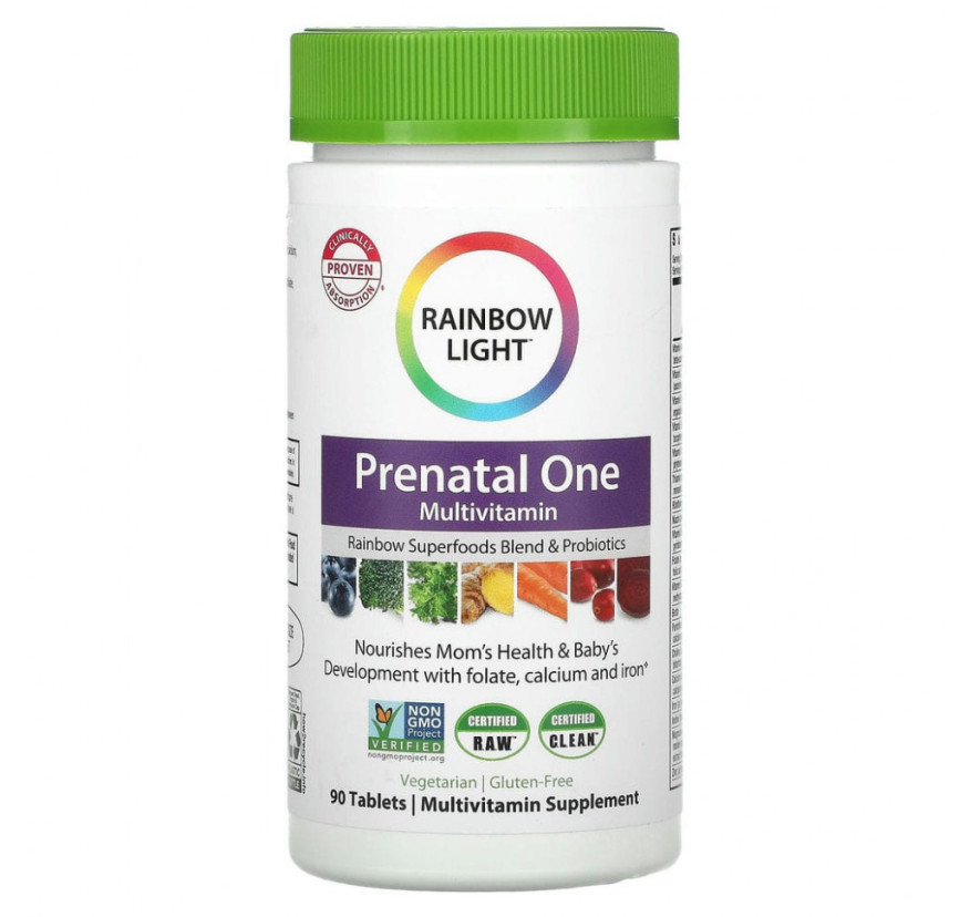 Rainbow Light, Prenatal One, пренатальные мультивитамины, 90 таблеток
