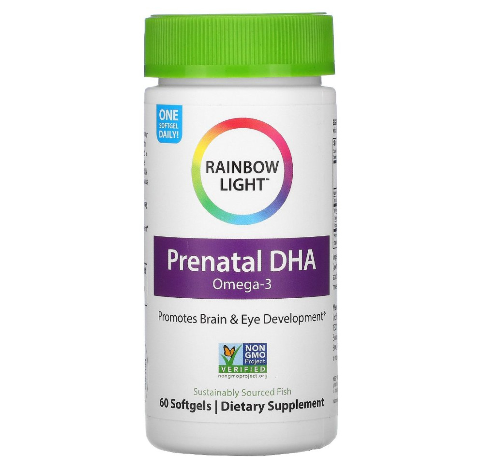 Rainbow Light, пренатальный комплекс ДГК, омега-3, 60 капсул