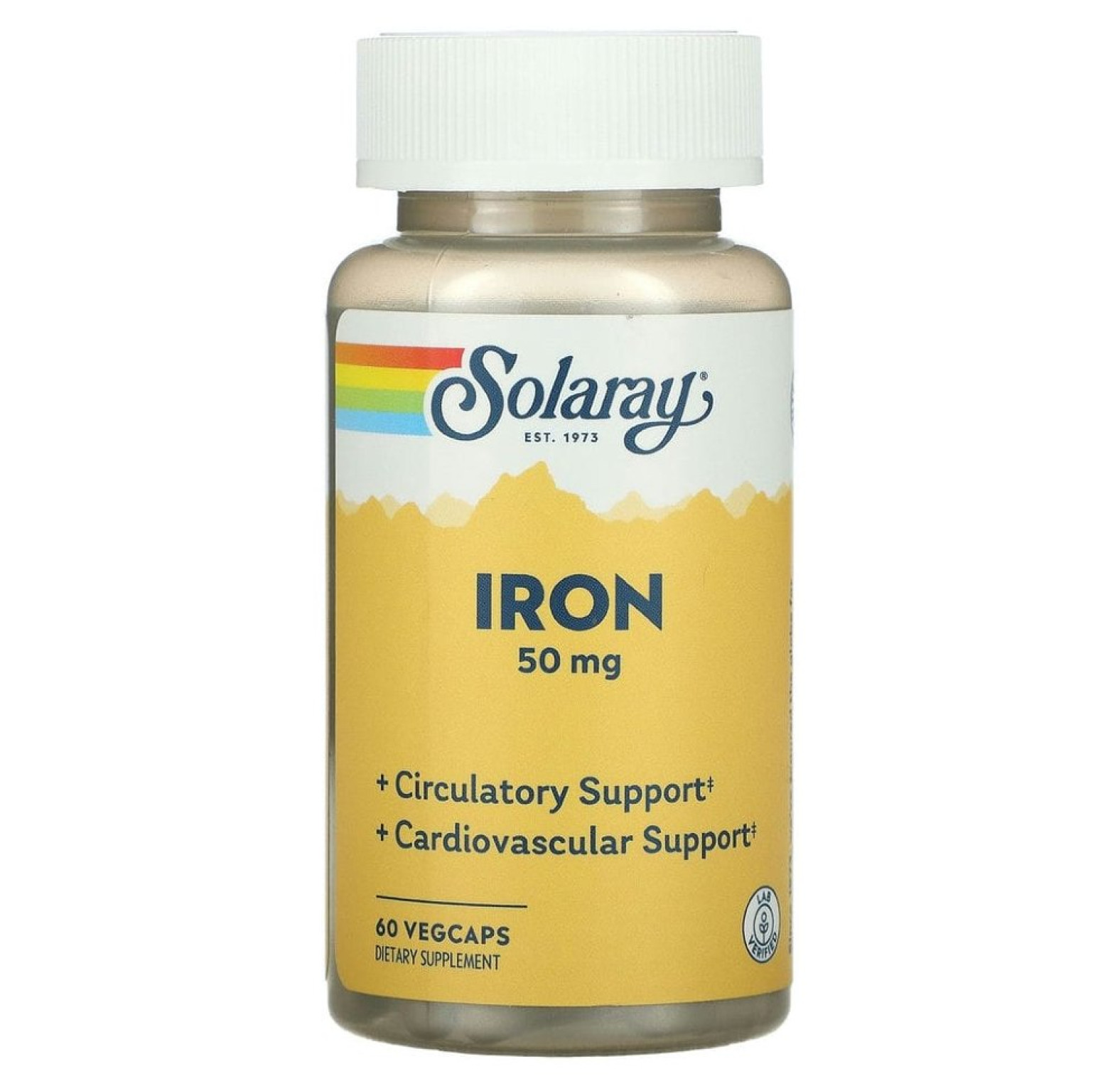 Solaray, Iron (Железо), 50 мг, 60 растительных капсул
