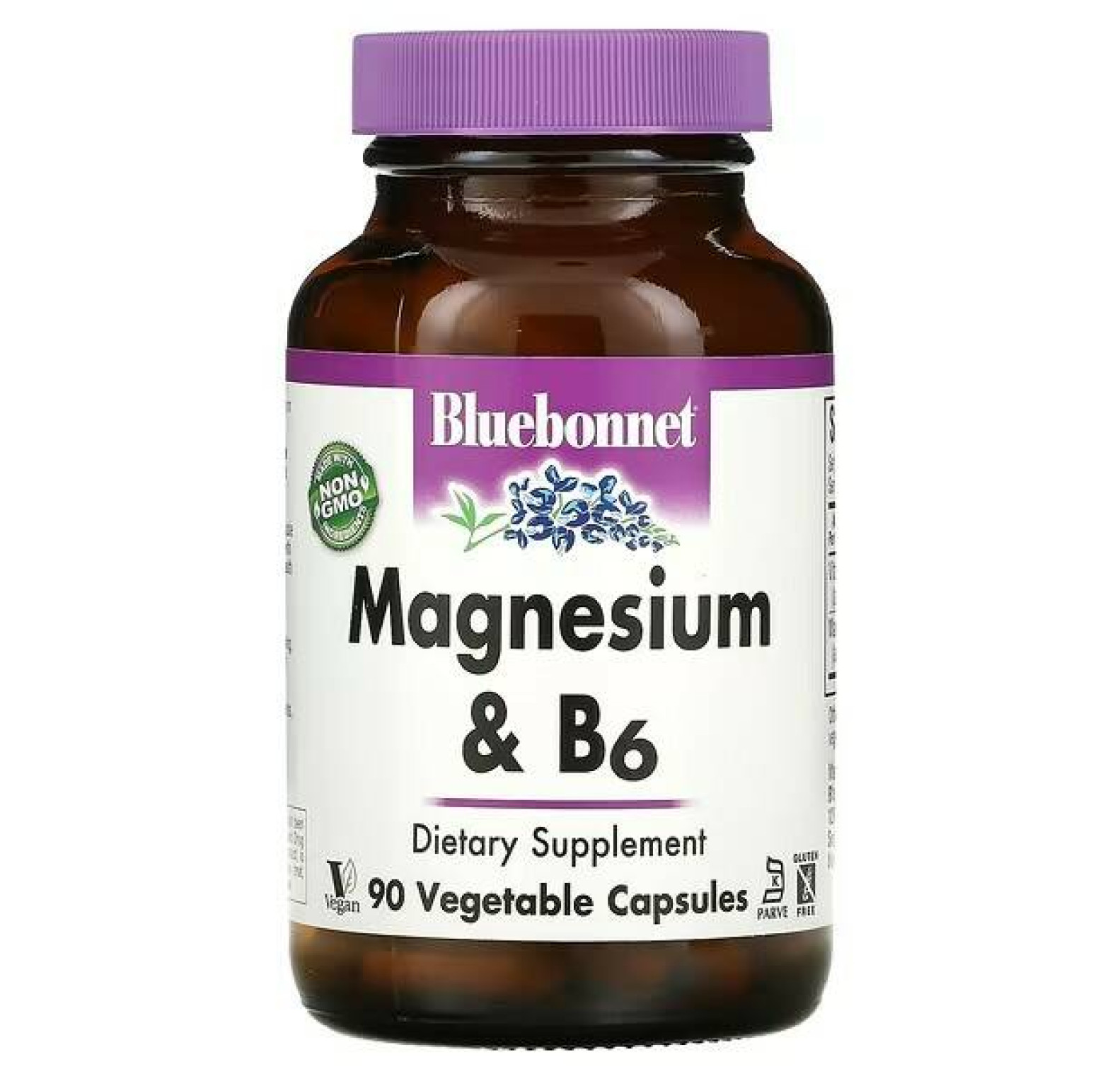 Bluebonnet Nutrition, магний и витамин B6, 90 вегетарианских капсул
