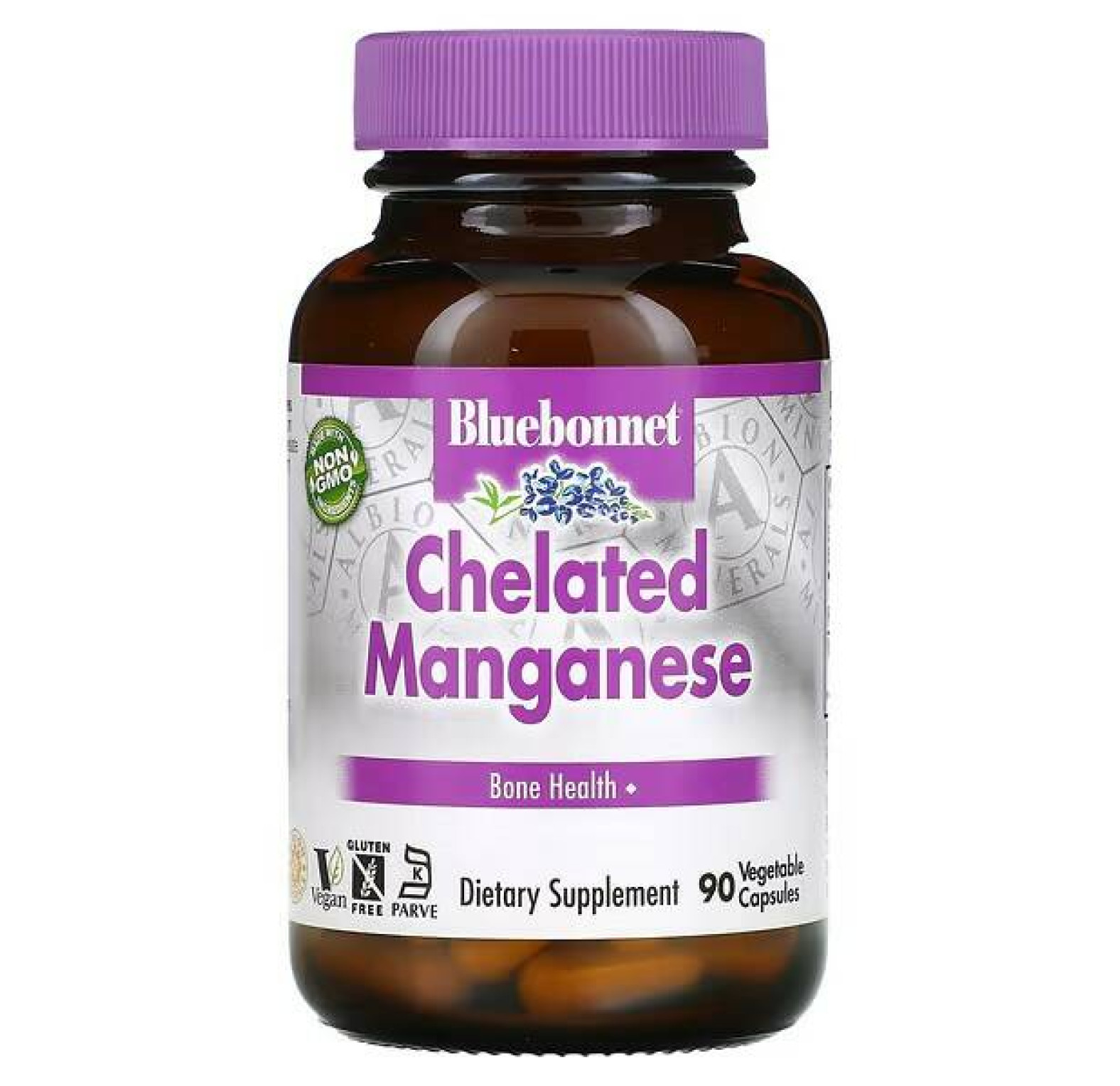 Bluebonnet Nutrition, Хелатированный марганец, 90 капсул