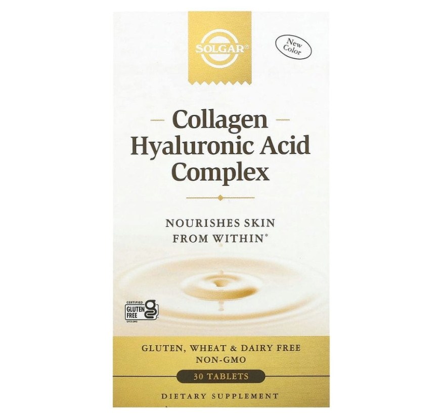 Solgar, комплекс с коллагеном и гиалуроновой кислотой, 30 таблеток