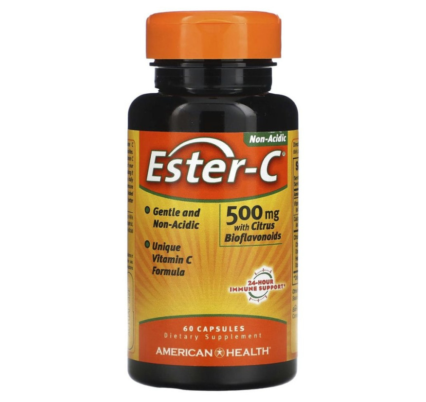 American Health, Ester-C с цитрусовыми биофлавоноидами, 500 мг, 60 капсул