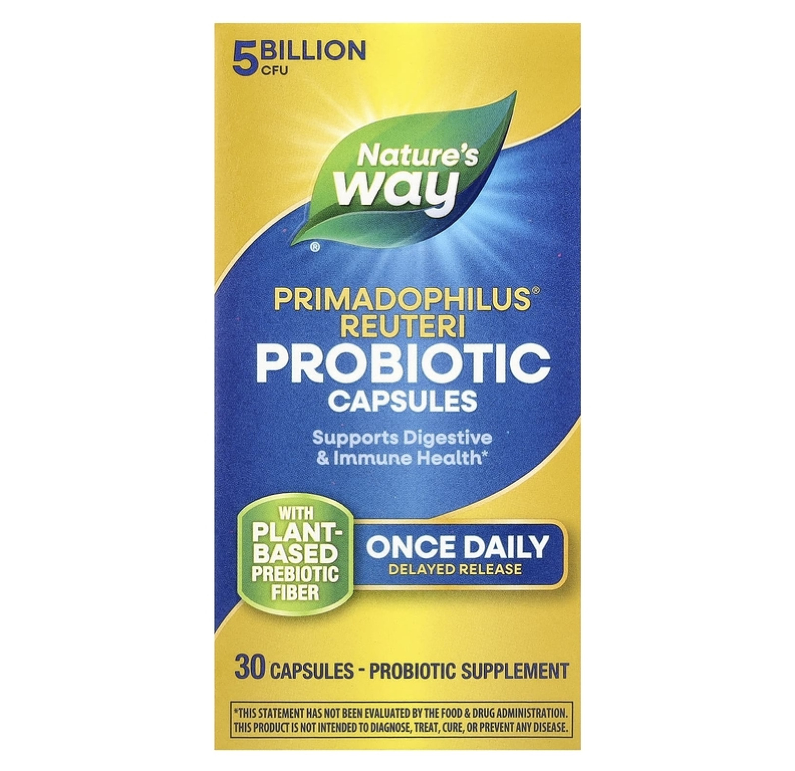 Nature's Way, Primadophilus Reuteri, 5 млрд КОЕ, 30 капсул