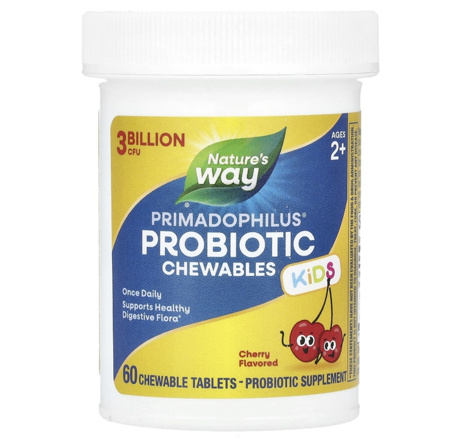 Nature's Way, Primadophilus для детей со вкусом вишни, 60 жевательных таблеток