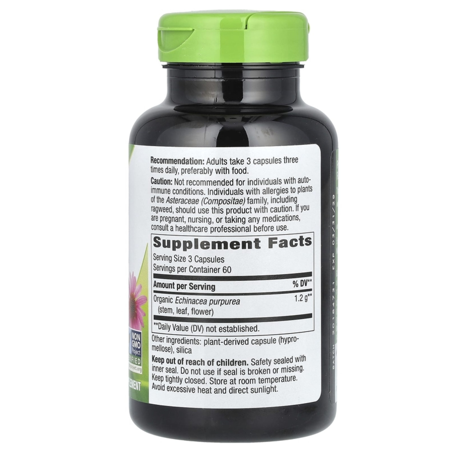 Nature's Way, трава эхинацеи пурпурной, 400 мг, 180 веганских капсул