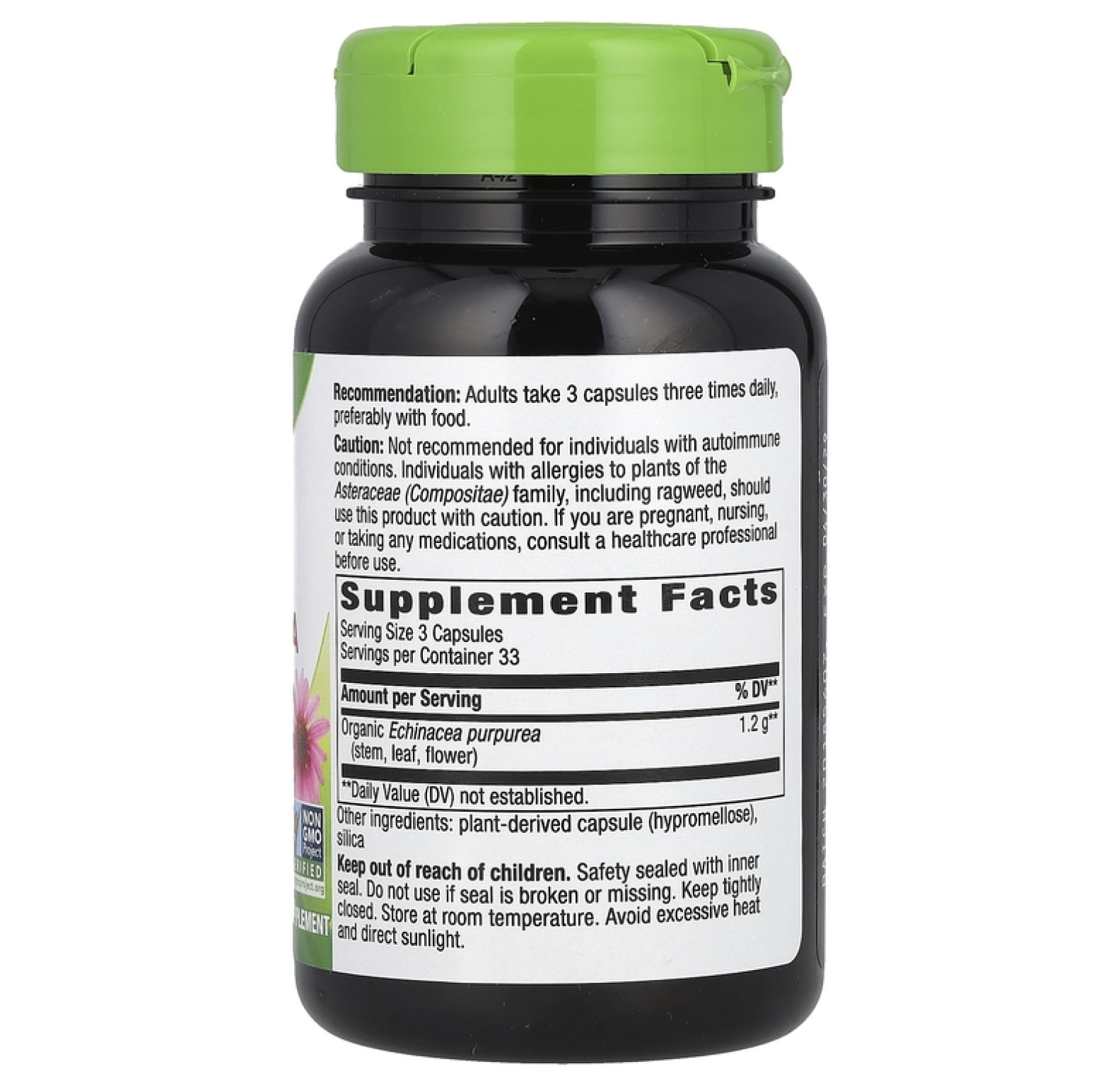 Nature's Way, эхинацея пурпурная, 400 мг, 100 веганских капсул