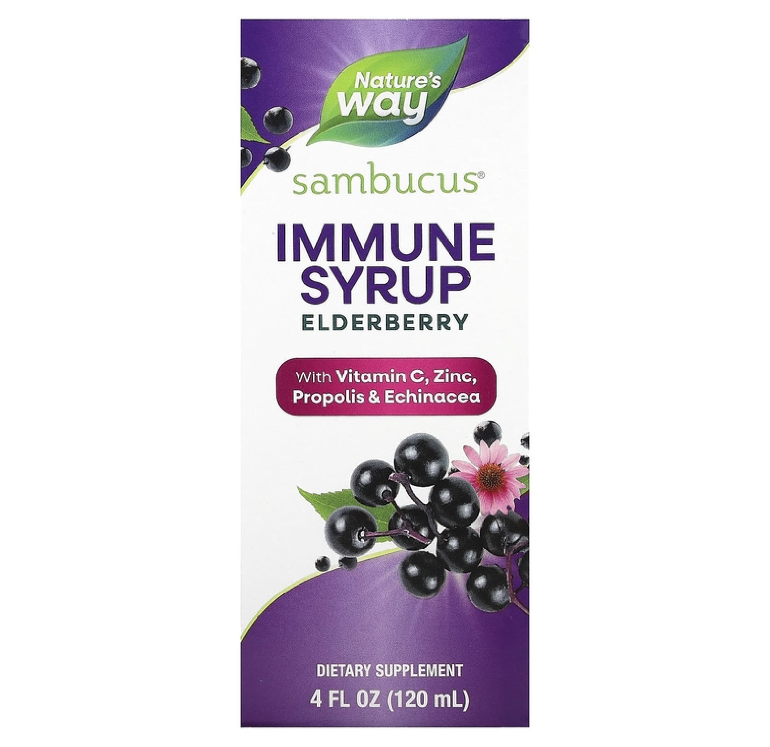 Nature's Way, сироп с бузиной для поддержания иммунитета, стандартизированная бузина, 120 мл