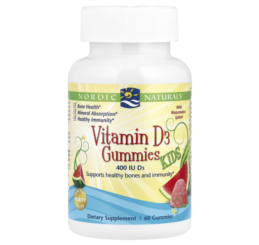 Nordic Naturals, Жевательные конфеты с витамином D3 для детей, 400 МЕ, 60 жевательных конфет