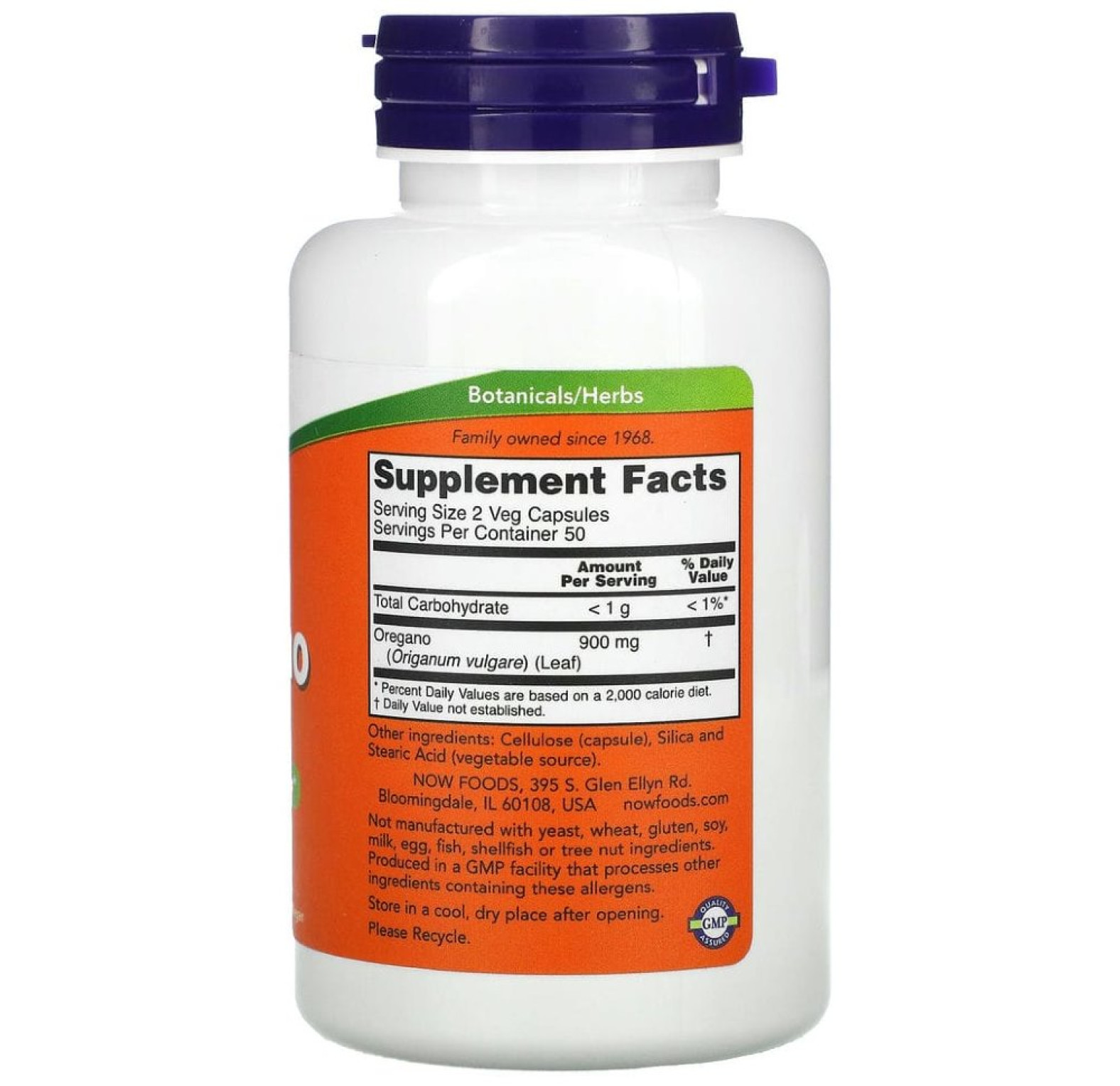 NOW Foods, Орегано, 450 мг, 100 вегетарианских капсул