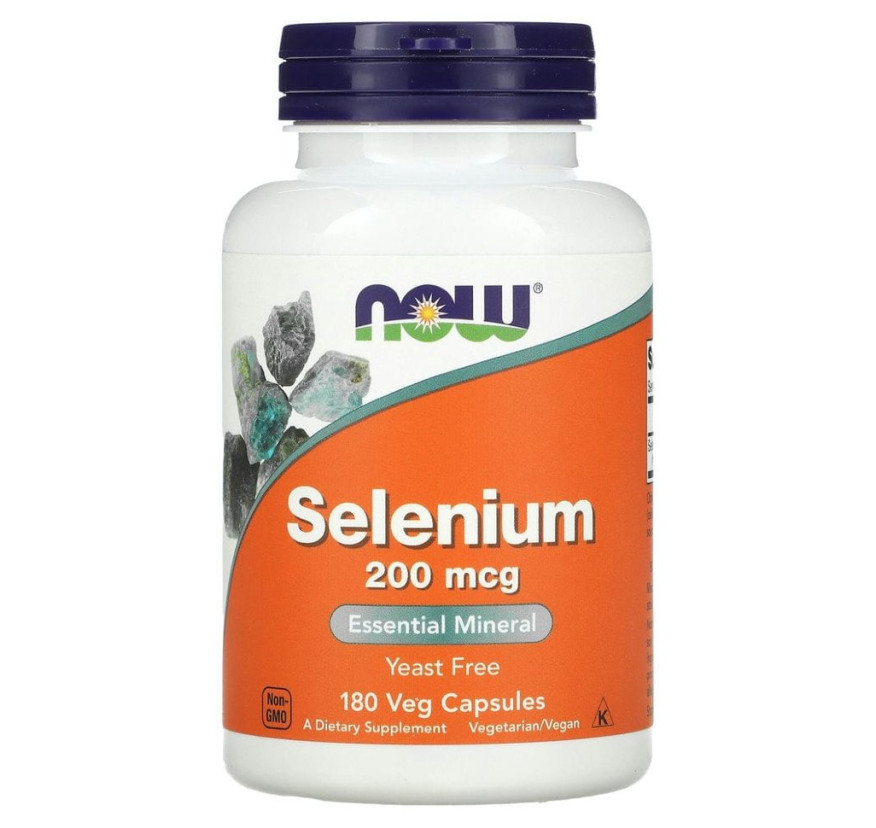 NOW Foods, селен, 200 мкг, 180 вегетарианских капсул