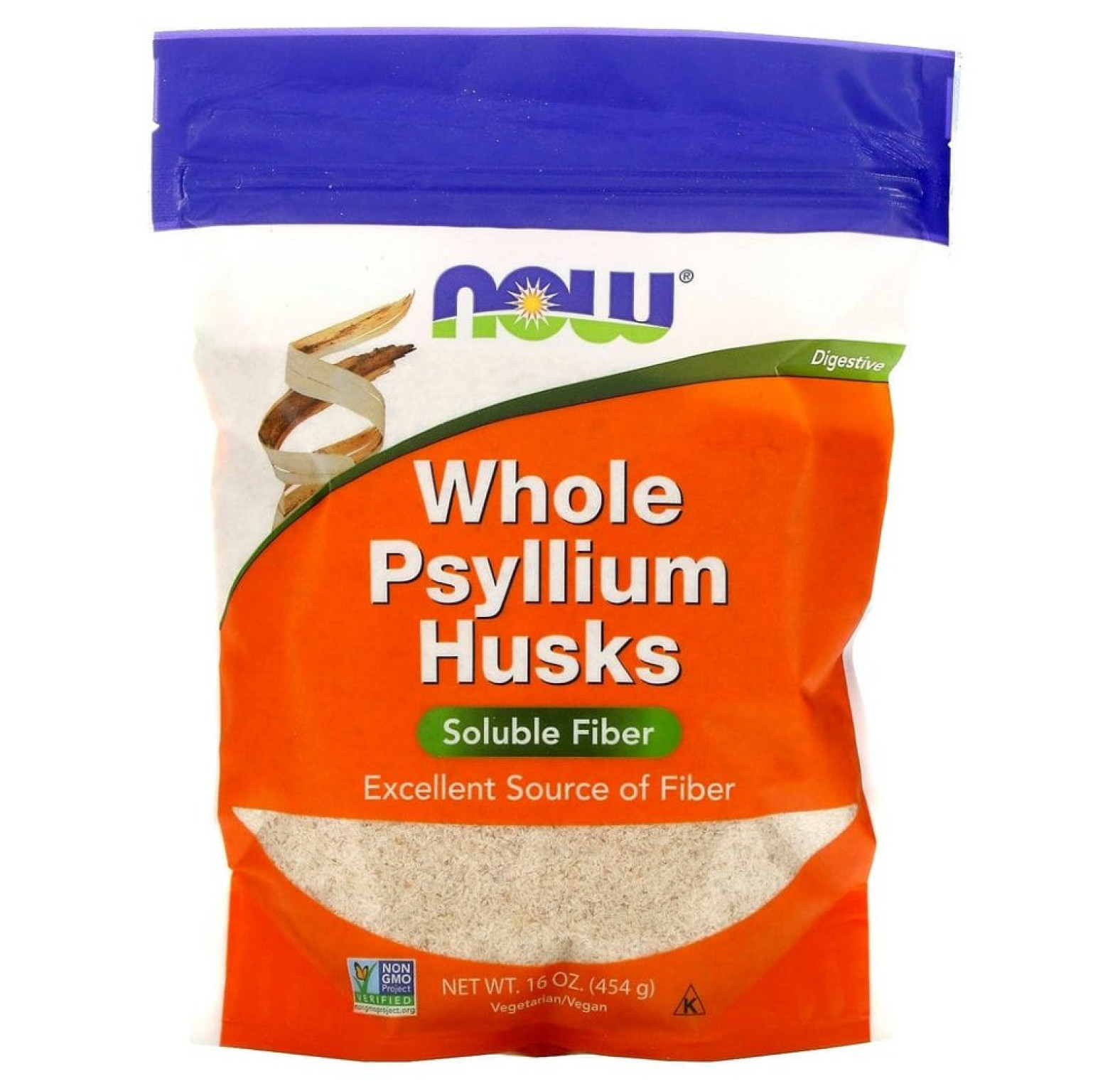 NOW Foods, цельная оболочка семян подорожника, 454 г