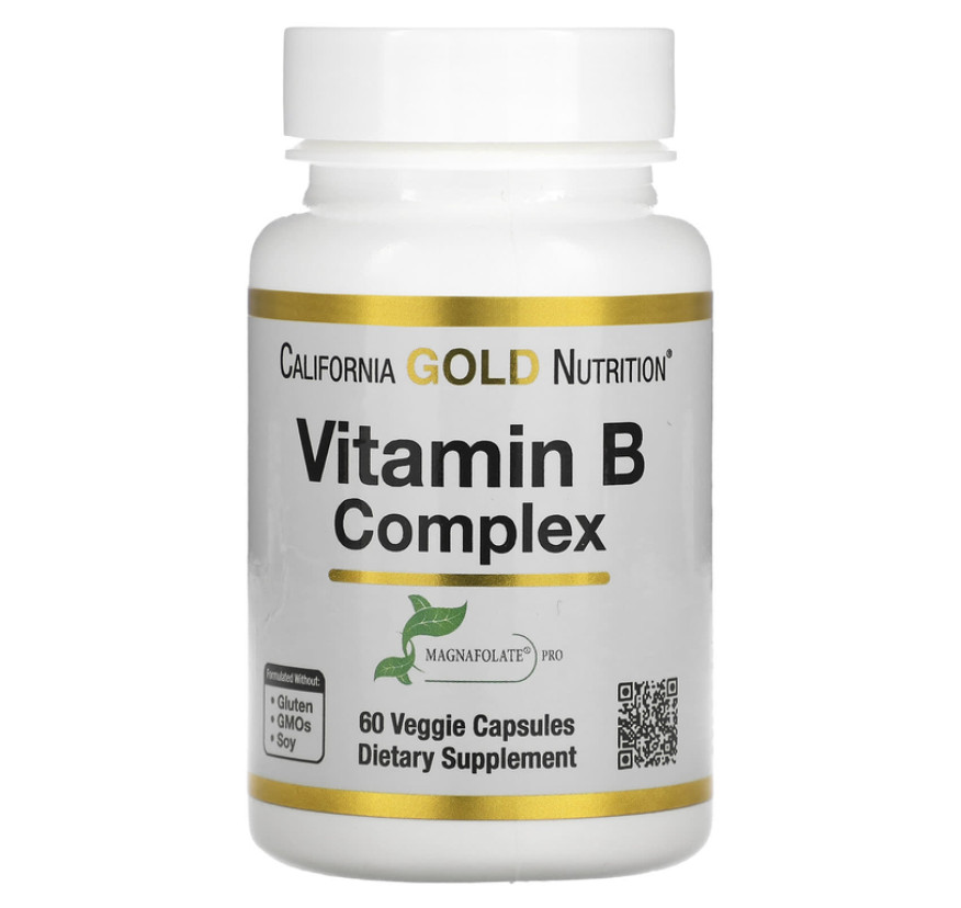 California Gold Nutrition, комплекс витаминов группы B, 60 растительных капсул