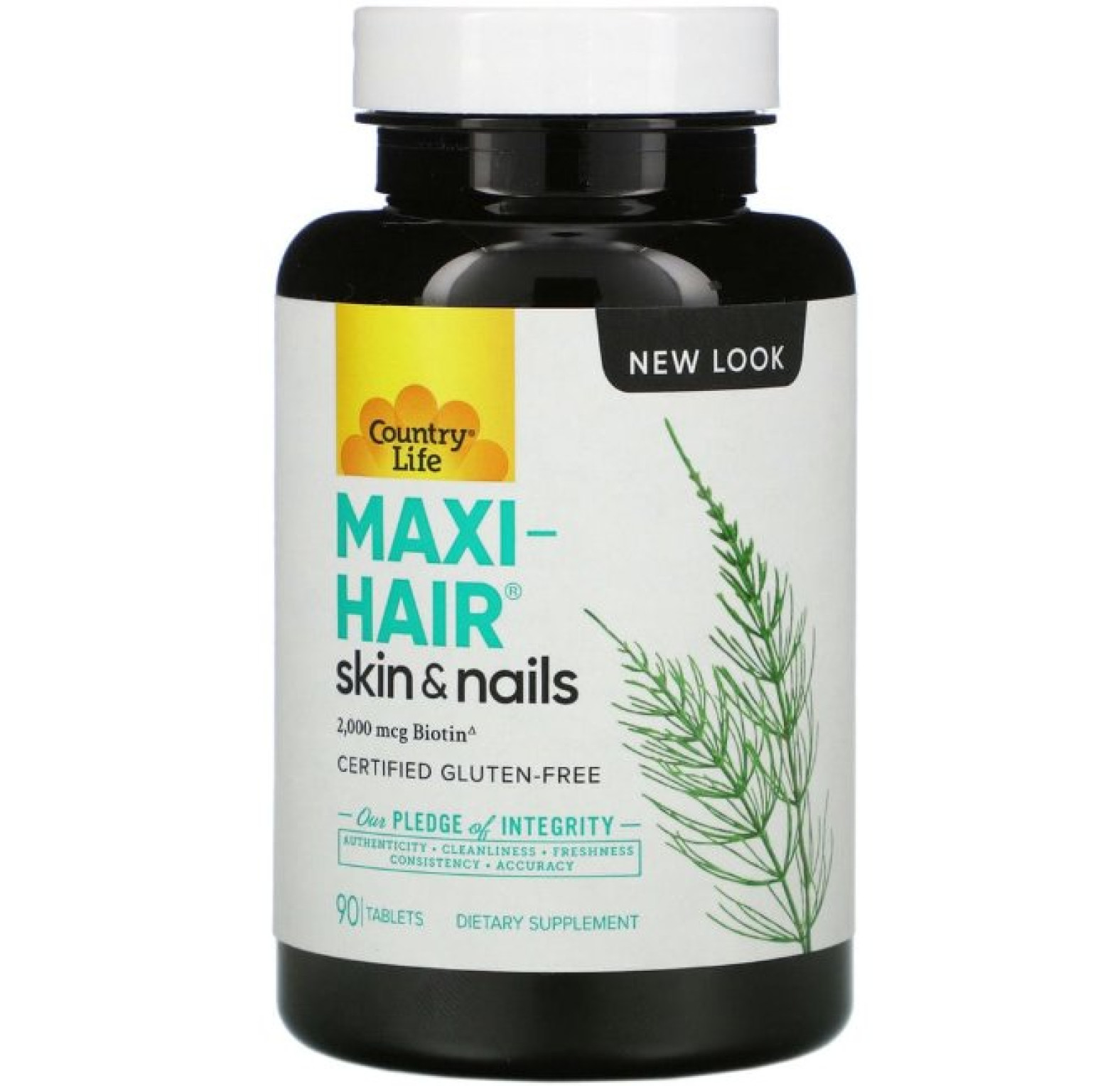 Country Life, Maxi-Hair, добавка для кожи и ногтей, 90 таблеток