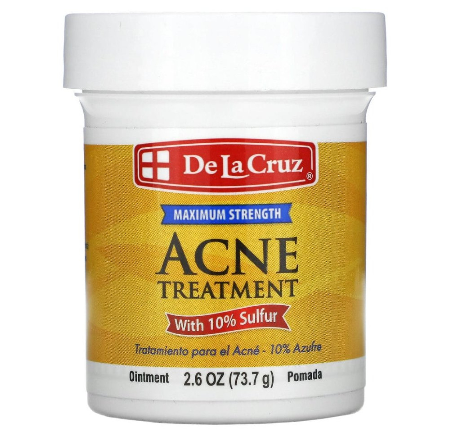 De La Cruz, мазь для лечения акне с 10% серой, максимальная эффективность, 73,7 г (2,6 унции)