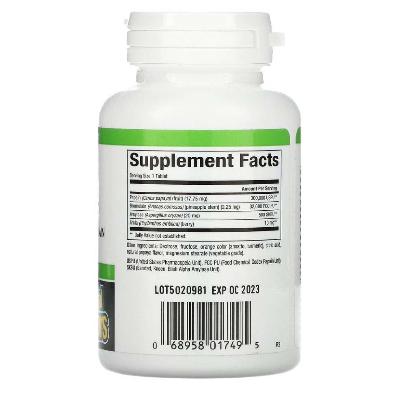 Natural Factors, ферменты папайи с амилазой и бромелаином, 120 жевательных таблеток