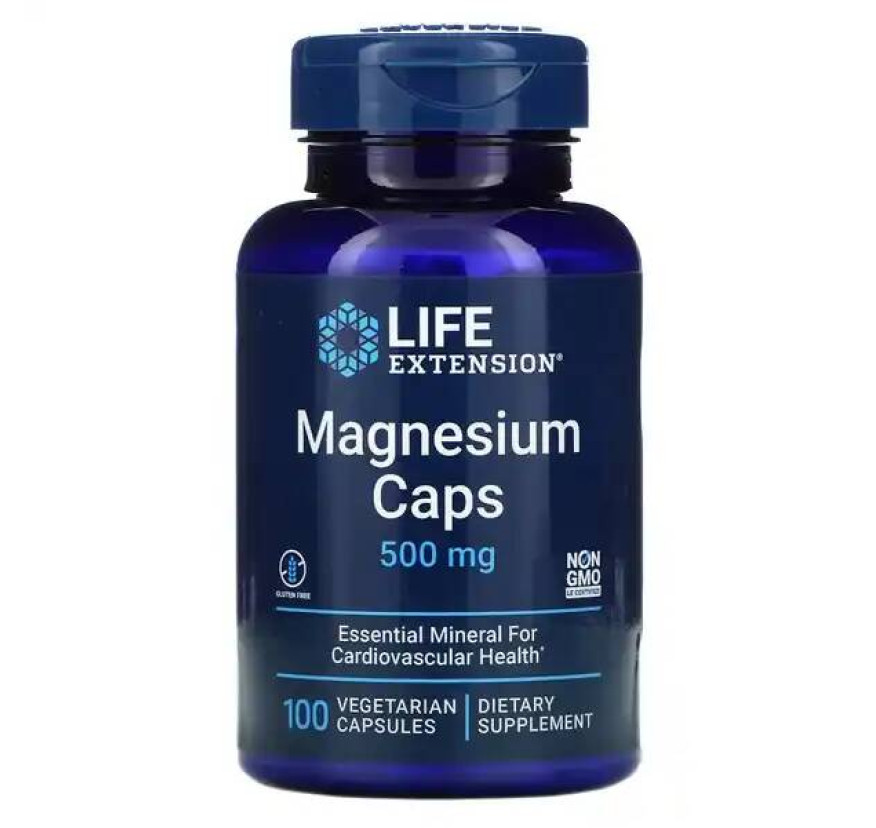 Life Extension, Магний в капсулах, 500 мг, 100 вегетарианских капсул