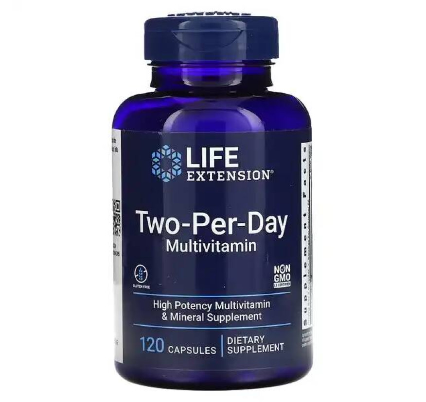Life Extension, мультивитамины для приема два раза в день, 120 капсул