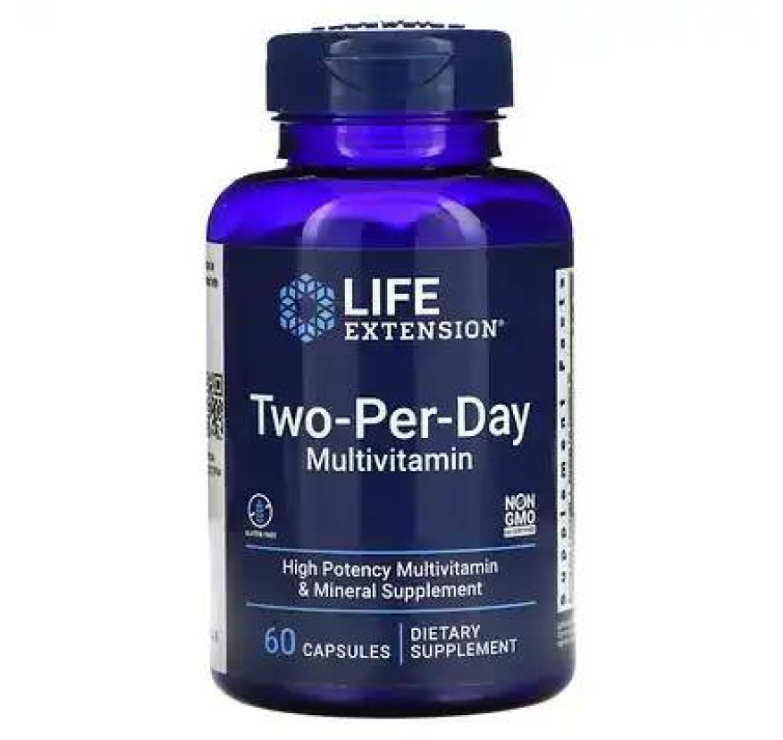 Life Extension, мультивитамины для приема два раза в день, 60 капсул