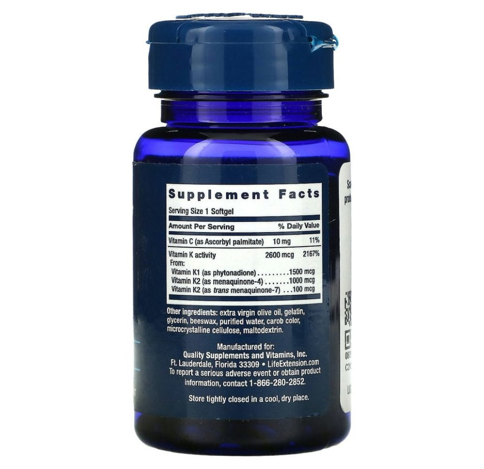 Life Extension, Продукт «Super K», 90 мягких желатиновых капсул