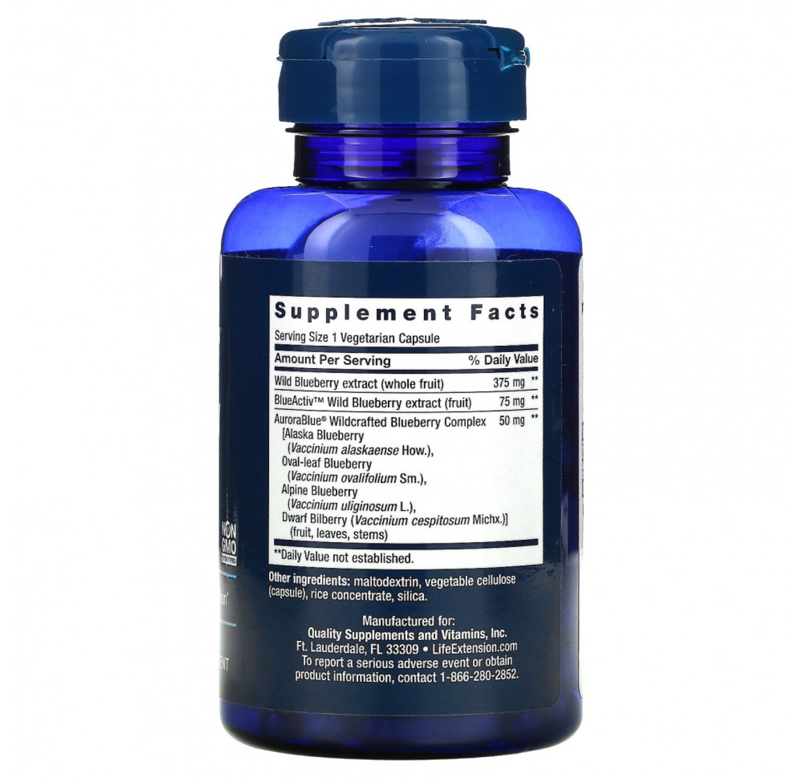 Life Extension, экстракт черники в капсулах, 60 вегетарианских капсул