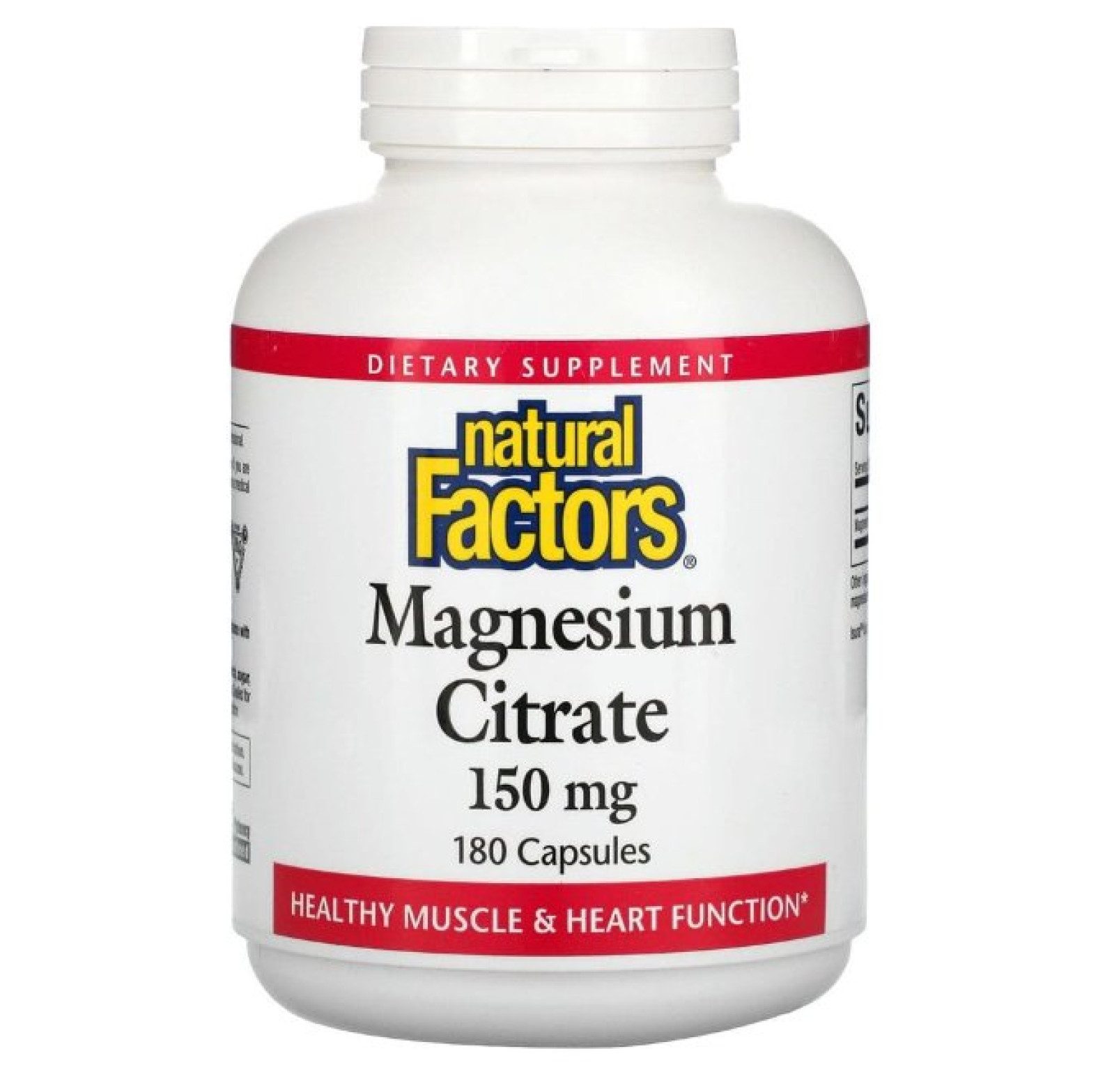Natural Factors, цитрат магния, 150 мг, 180 капсул