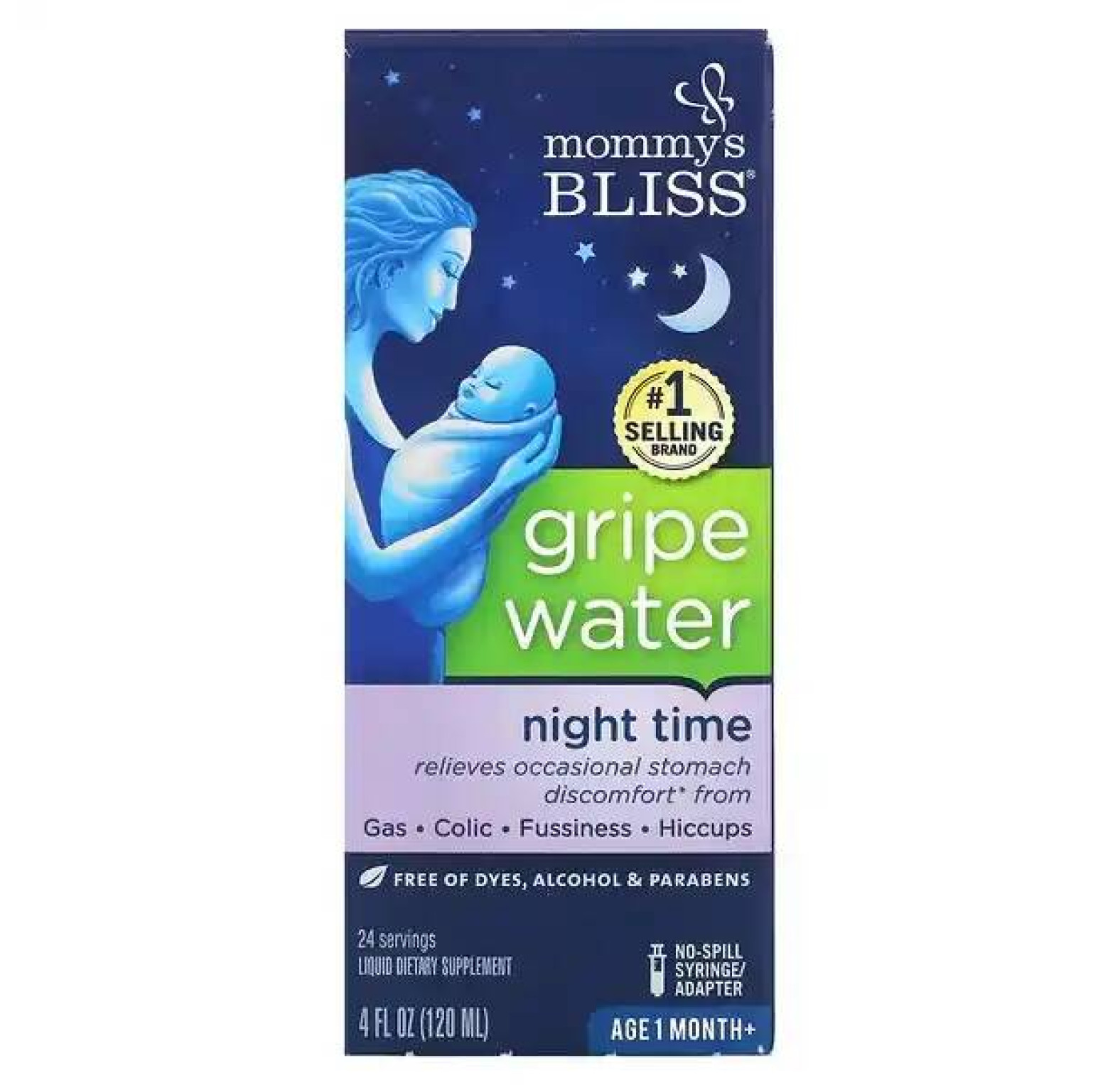 Mommy's Bliss, Время сна, водичка от колик, 4 унции (120 мл)