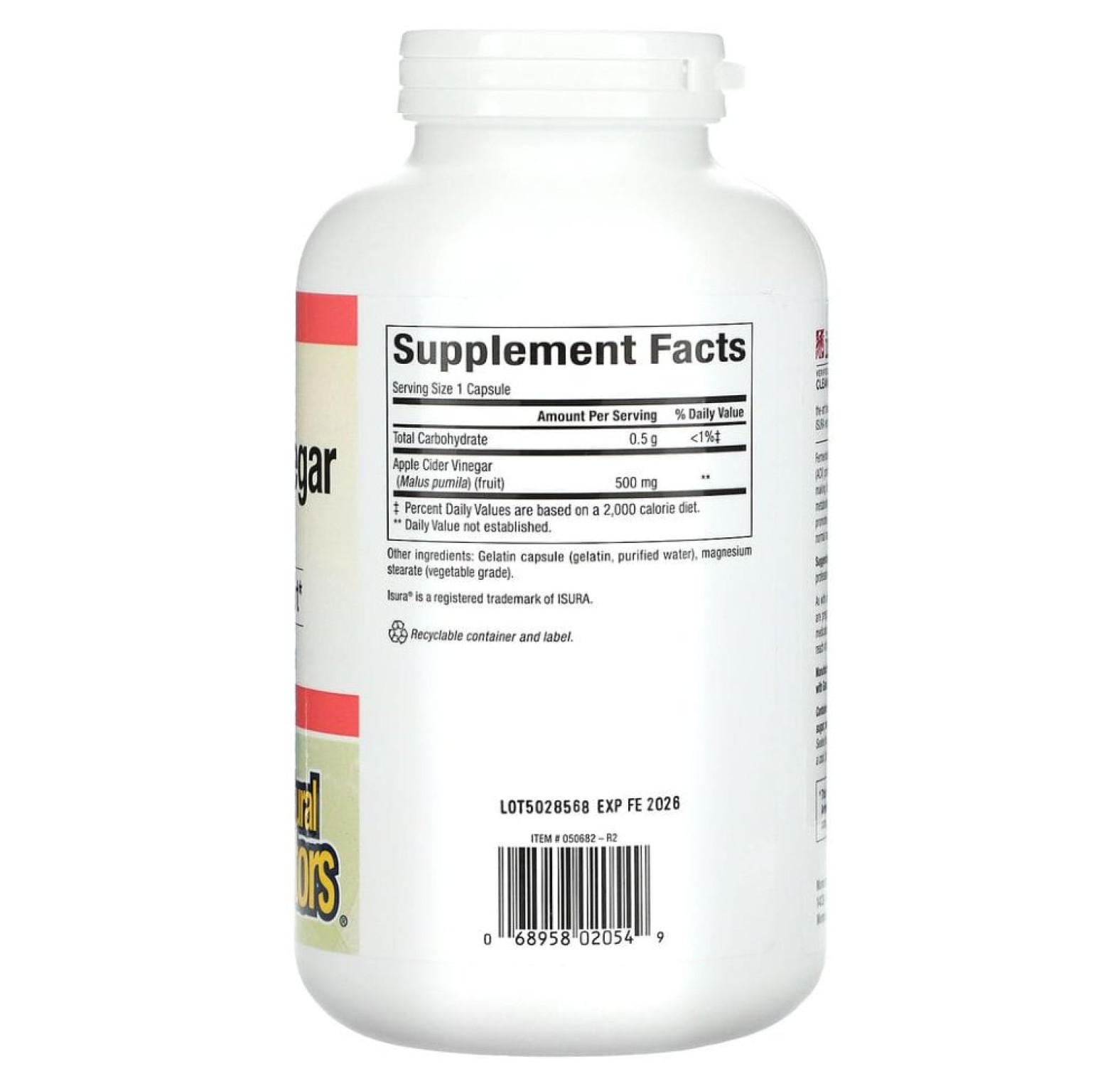 Natural Factors, Яблочный уксус, 500 мг, 360 капсул