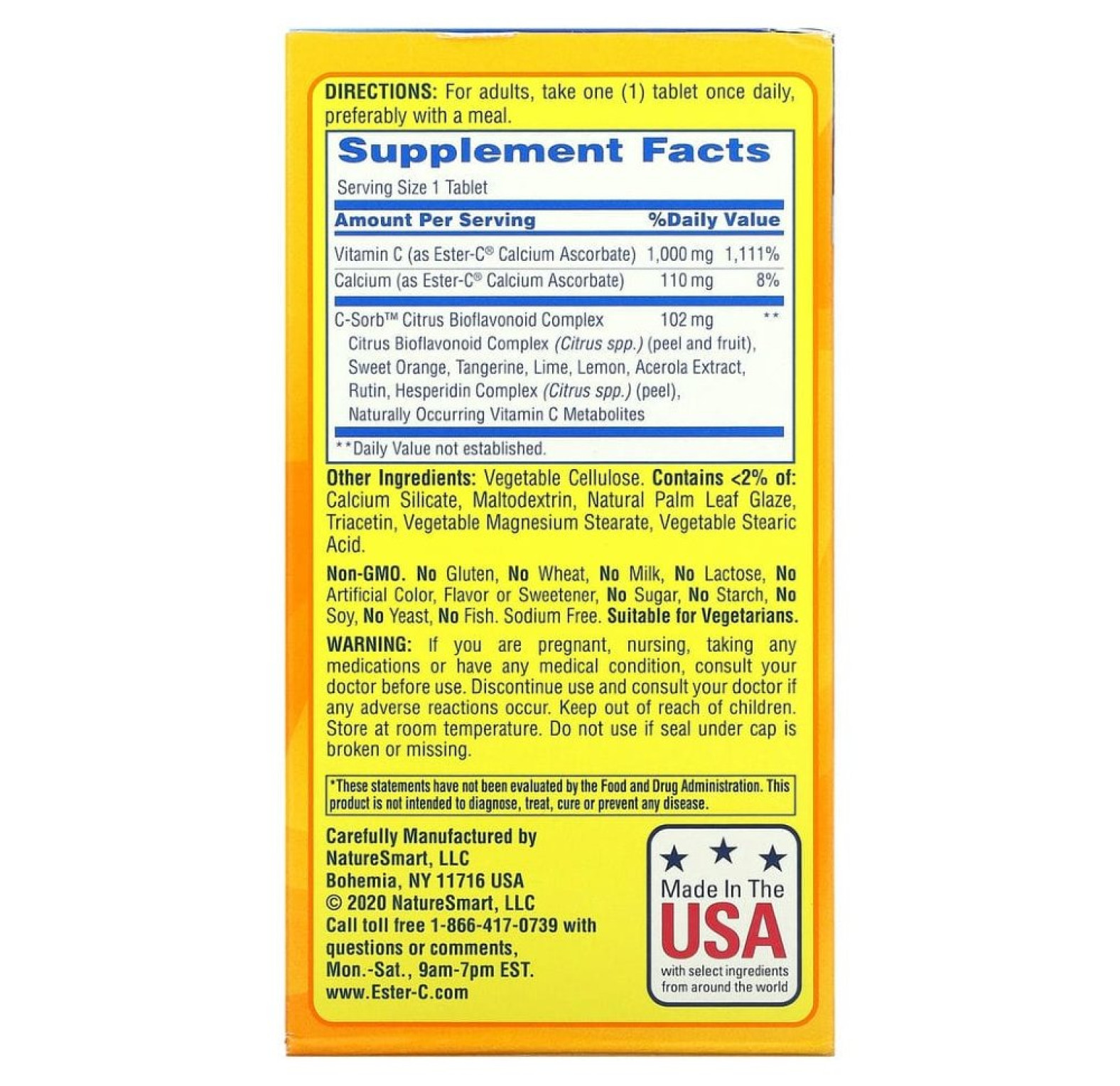 Nature's Bounty, Ester-C, максимальная сила, 1000 мг, 120 вегетарианских таблеток, покрытых оболочкой