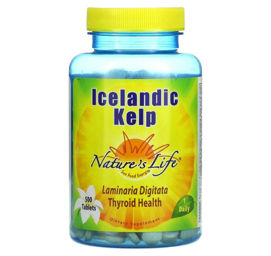Nature's Life, Icelandic Kelp (Исландские бурые водоросли), 500 таблеток