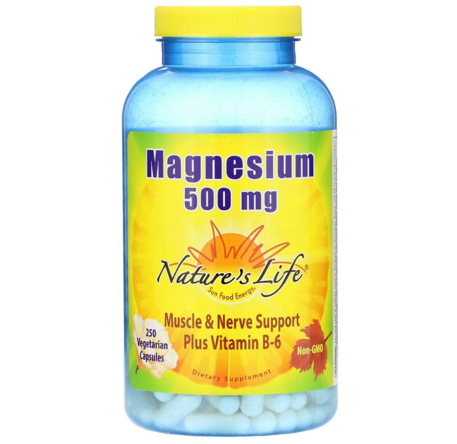 Nature's Life, магний, 500 мг, 250 вегетарианских капсул