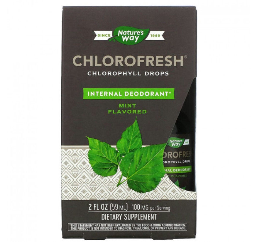 Nature's Way, Chlorofresh, капли с хлорофиллом, мята, 59 мл