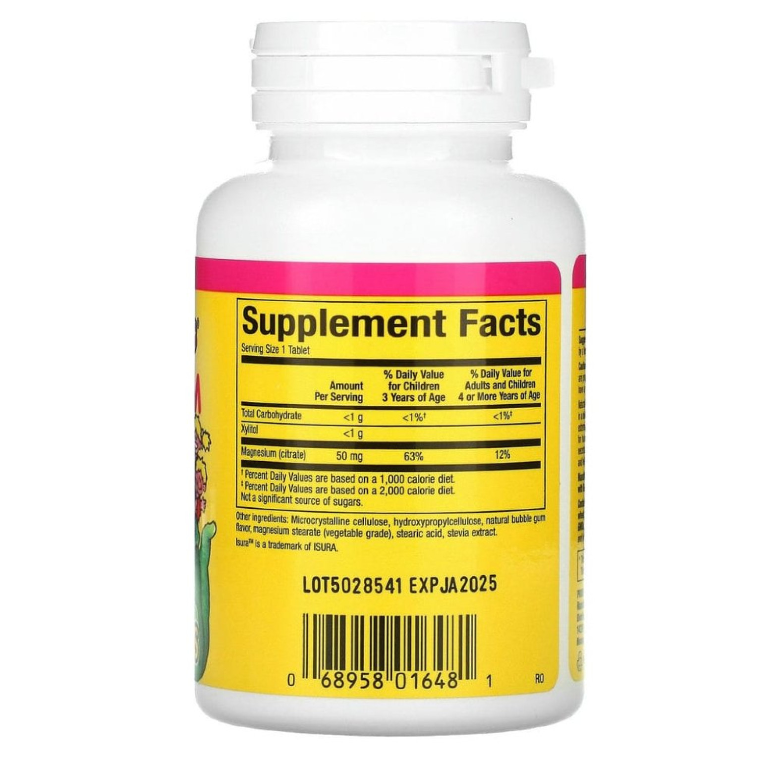 Natural Factors, Big Friends, цитрат магния, со вкусом жевательной резинки, 50 мг, 60 жевательных таблеток