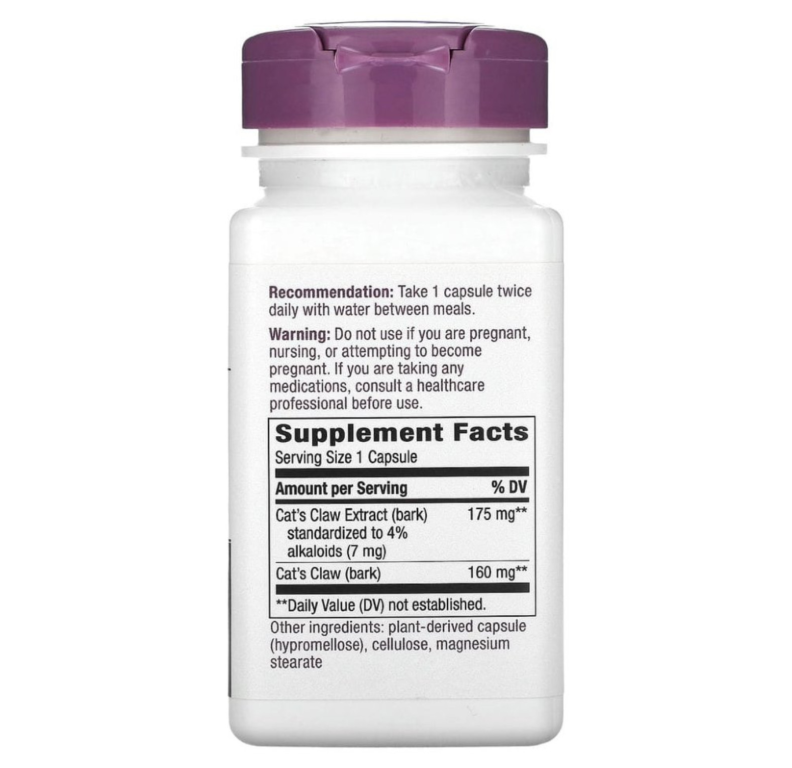 Nature's Way, кошачий коготь, 175 мг, 60 вегетарианских капсул