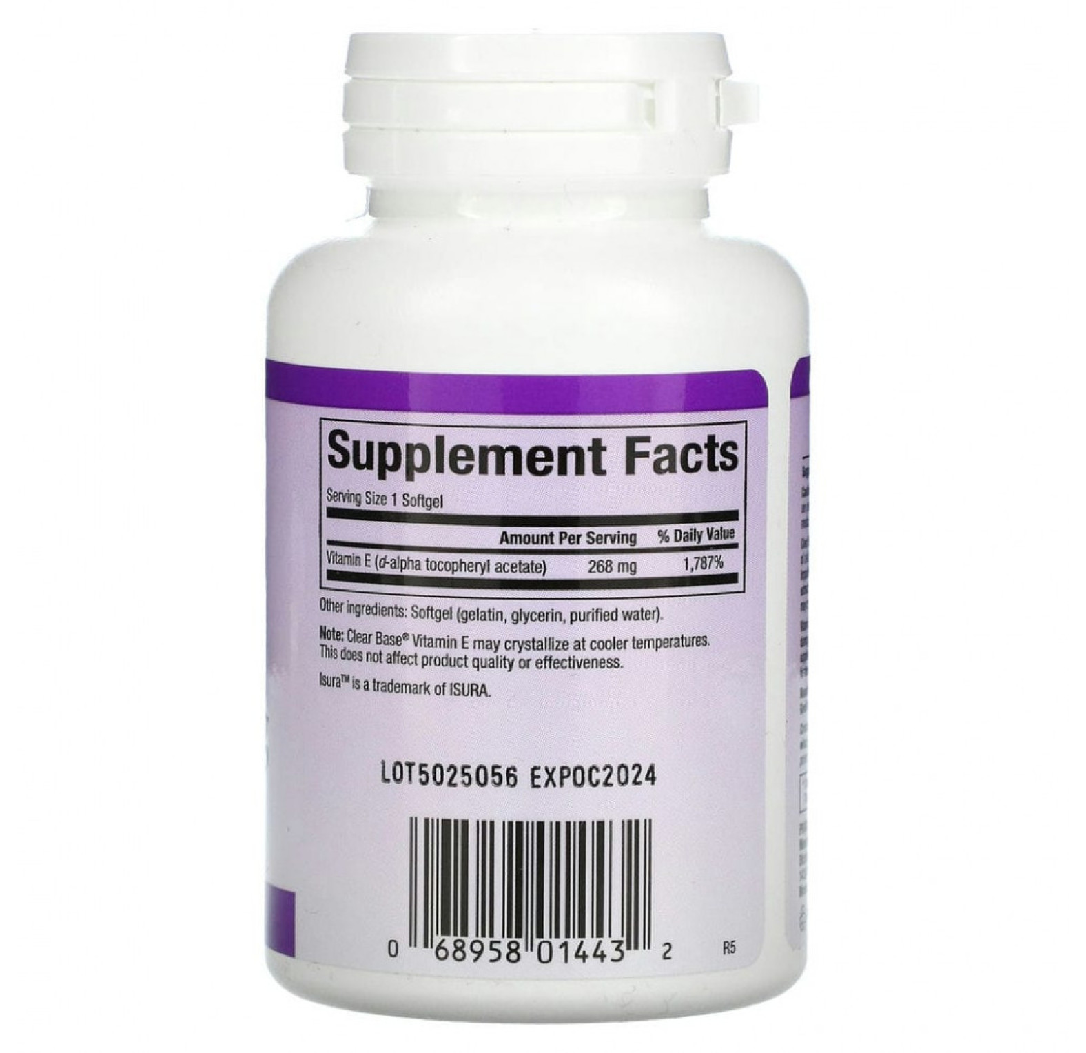 Natural Factors, Clear Base Vitamin E, 268 мг (400 МЕ), 60 мягких таблеток