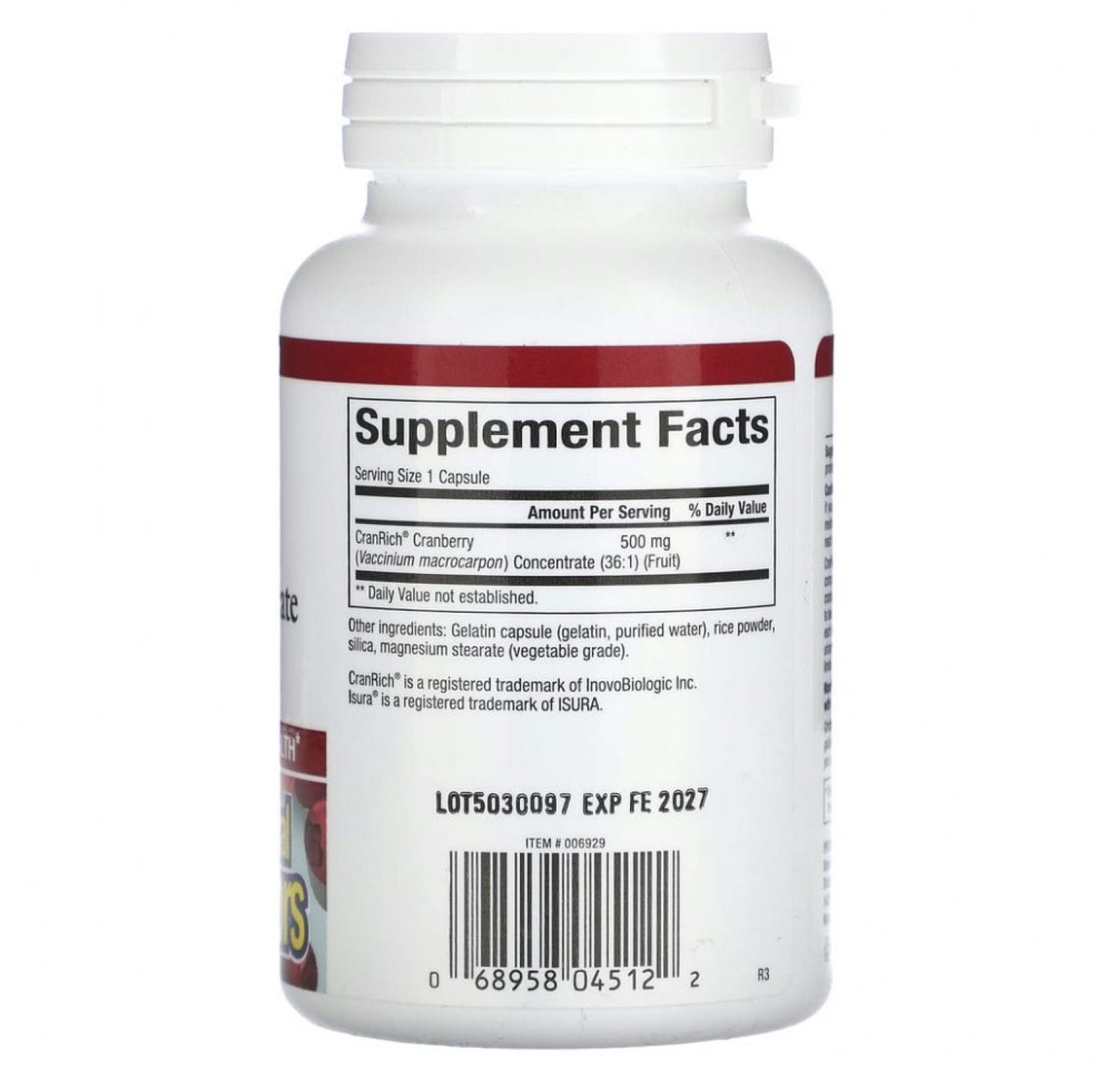 Natural Factors, CranRich, Super Strength, концентрат клюквы, 500 мг, 90 капсул