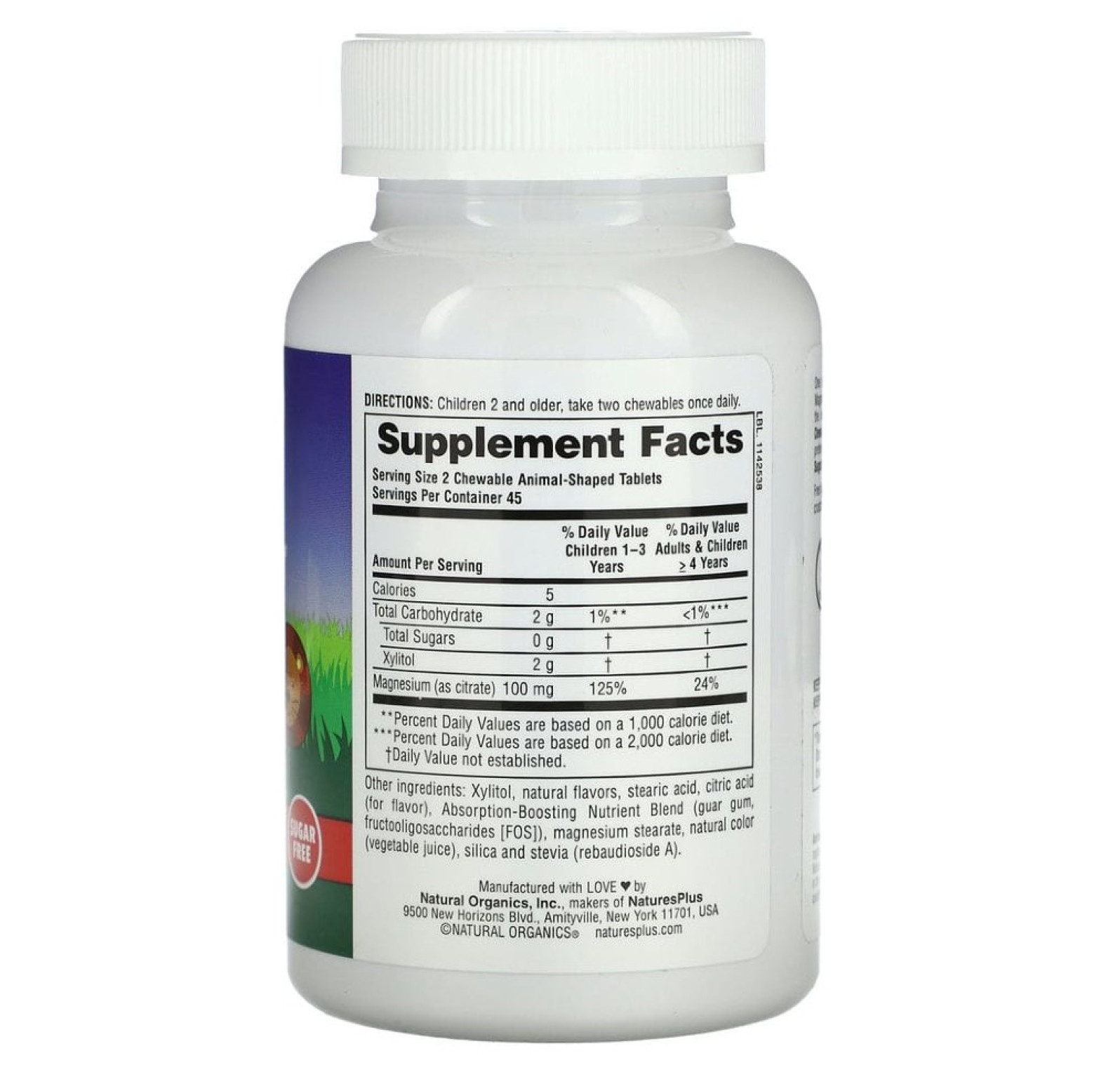 NaturesPlus, MagKidz, Animal Parade, жевательные таблетки с магнием для детей, вишня, 90 таблеток в форме животных