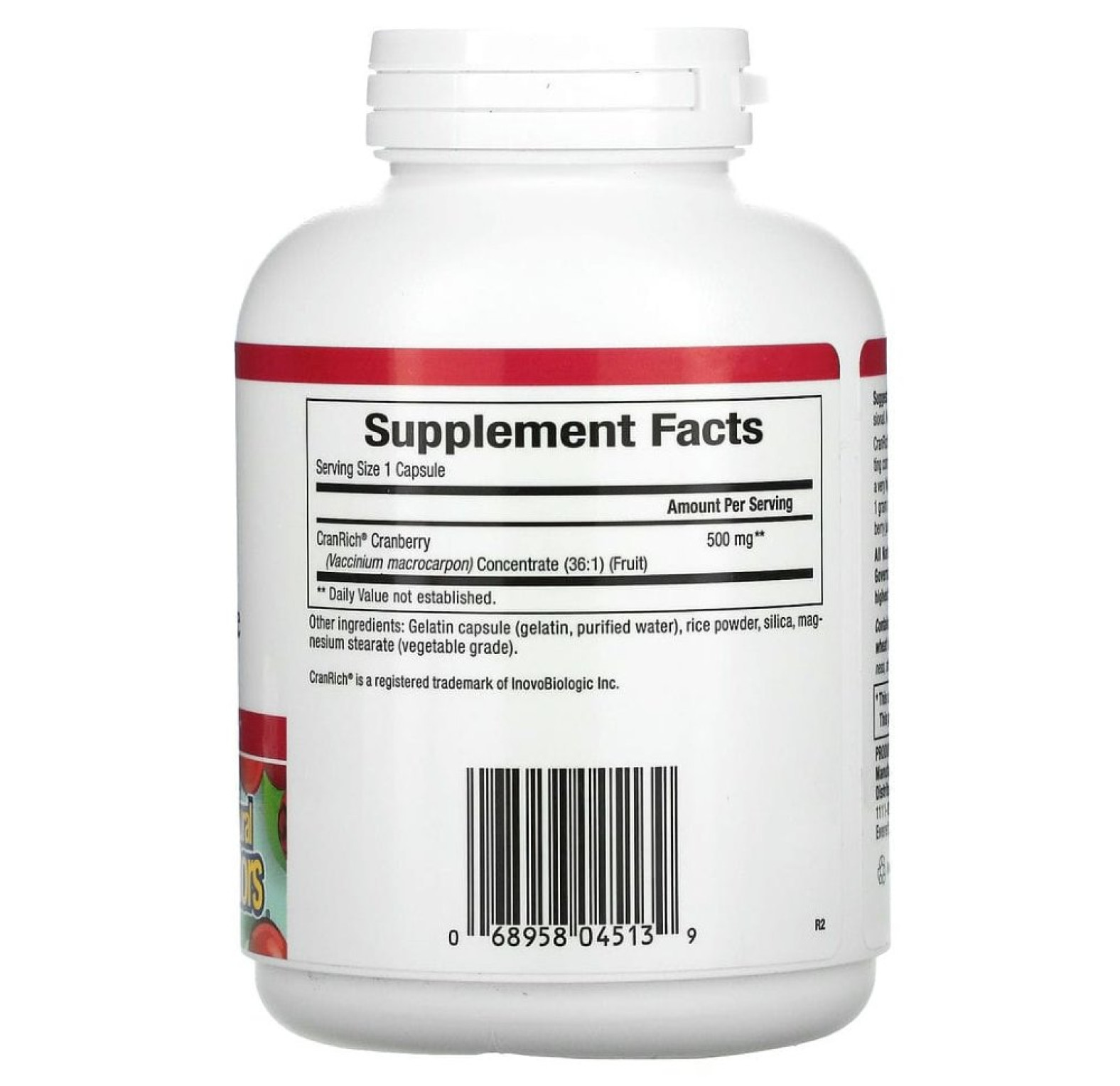 Natural Factors, CranRich, суперсила, концентрат клюквы, 500 мг, 180 капсул