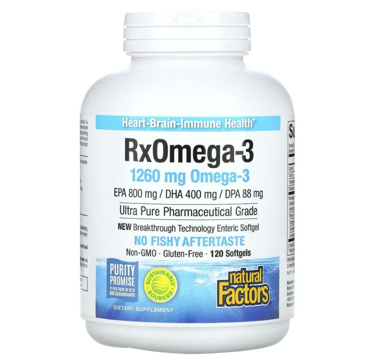 Natural Factors, Rx Omega-3, 120 мягких таблеток Enteripure
