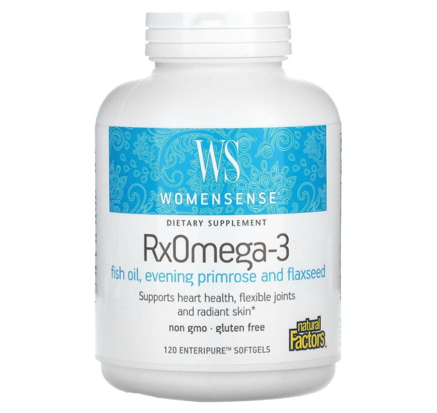 Natural Factors, WomenSense, RxOmega-3, 120 мягких таблеток Enteripure